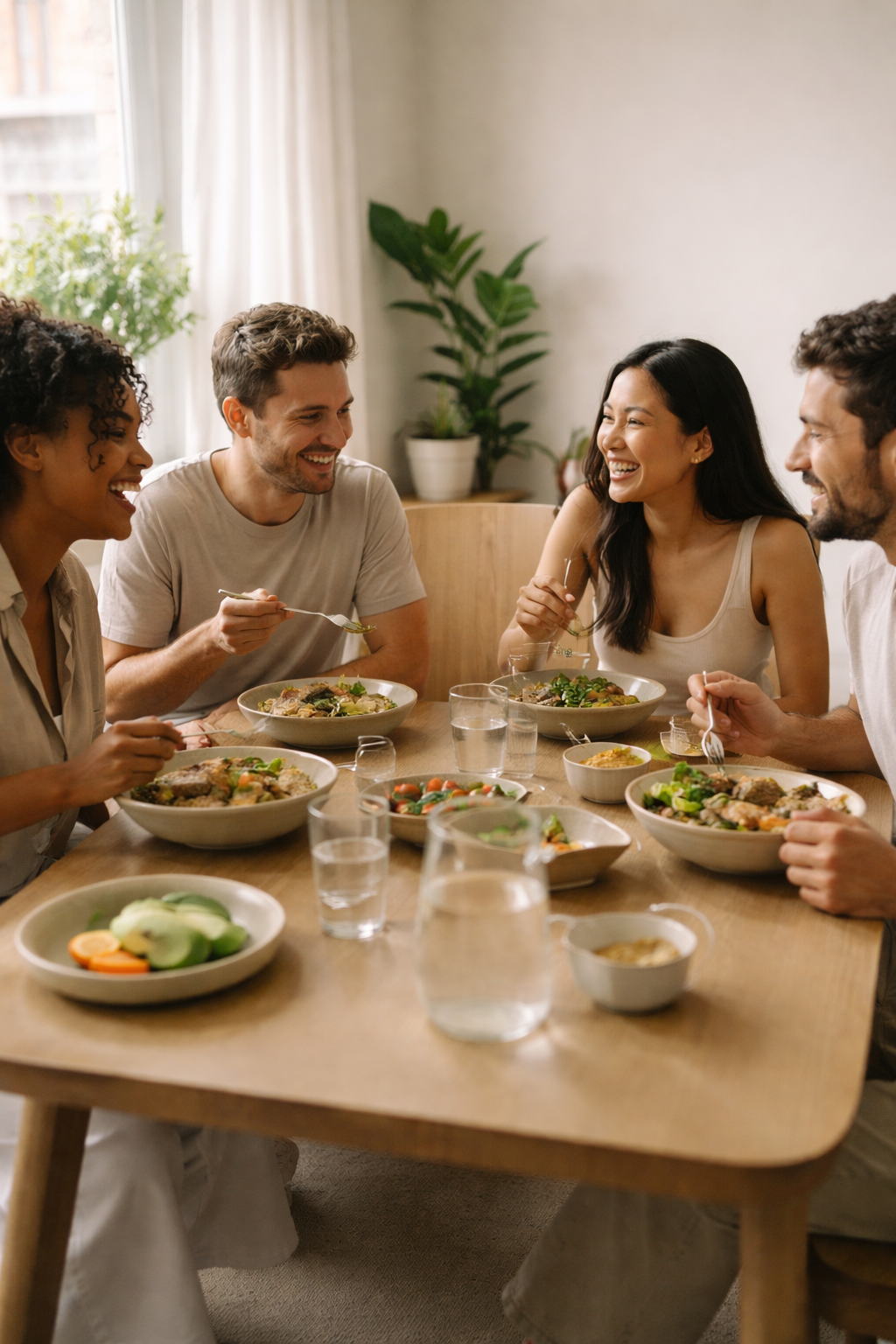 People sharing a healthy meal